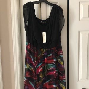 IGIGI black with multi colour skirt long dress.